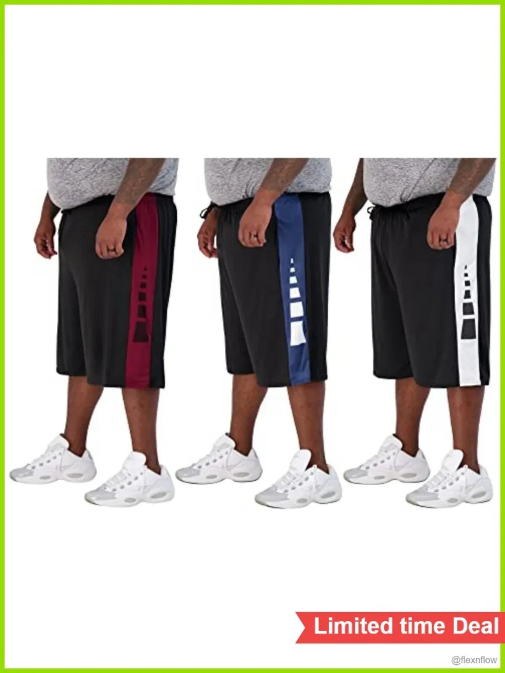 3 Pack Men's Big & Tall Mesh Shorts Dry Fit Athletic Pockets